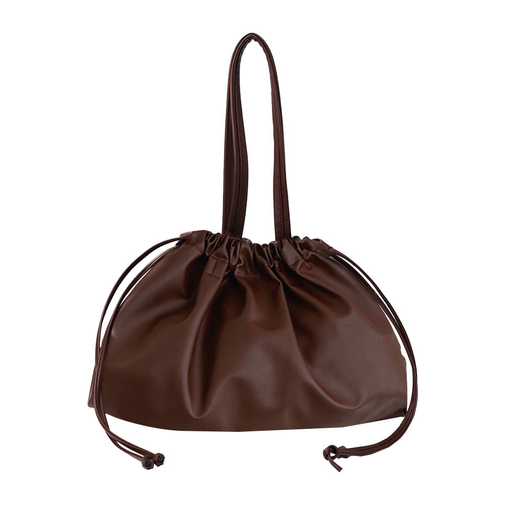 Hot Vintage Bags,Women Fashion Party Retro Tote Bag Leather Mini Handbag Solid Drawstring Shoulder Bag 