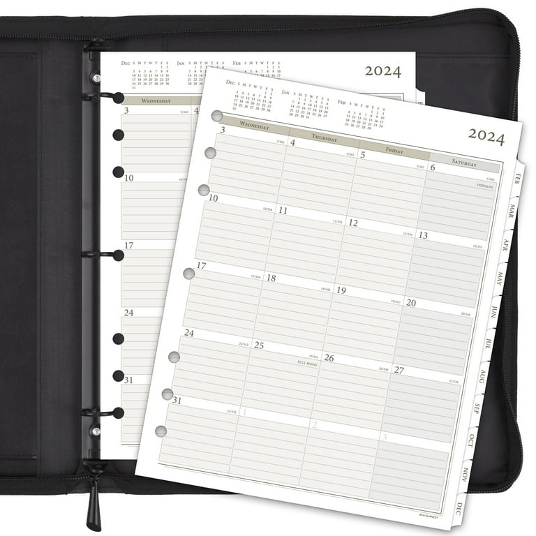 Day-timer January 2024 December 2024 Two Page per Day Reference Planner Refill, Size: Folio, White