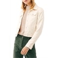 thumbnail image 2 of Free People Women's Rumors Denim Jacket Brown Size X-Large, 2 of 3