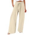 thumbnail image 2 of Wide Leg Pants for Women 2025 Lightweight Elastic Waist Drawstring Loose Fit Casual Pants with Pockets Trousers, 2 of 6
