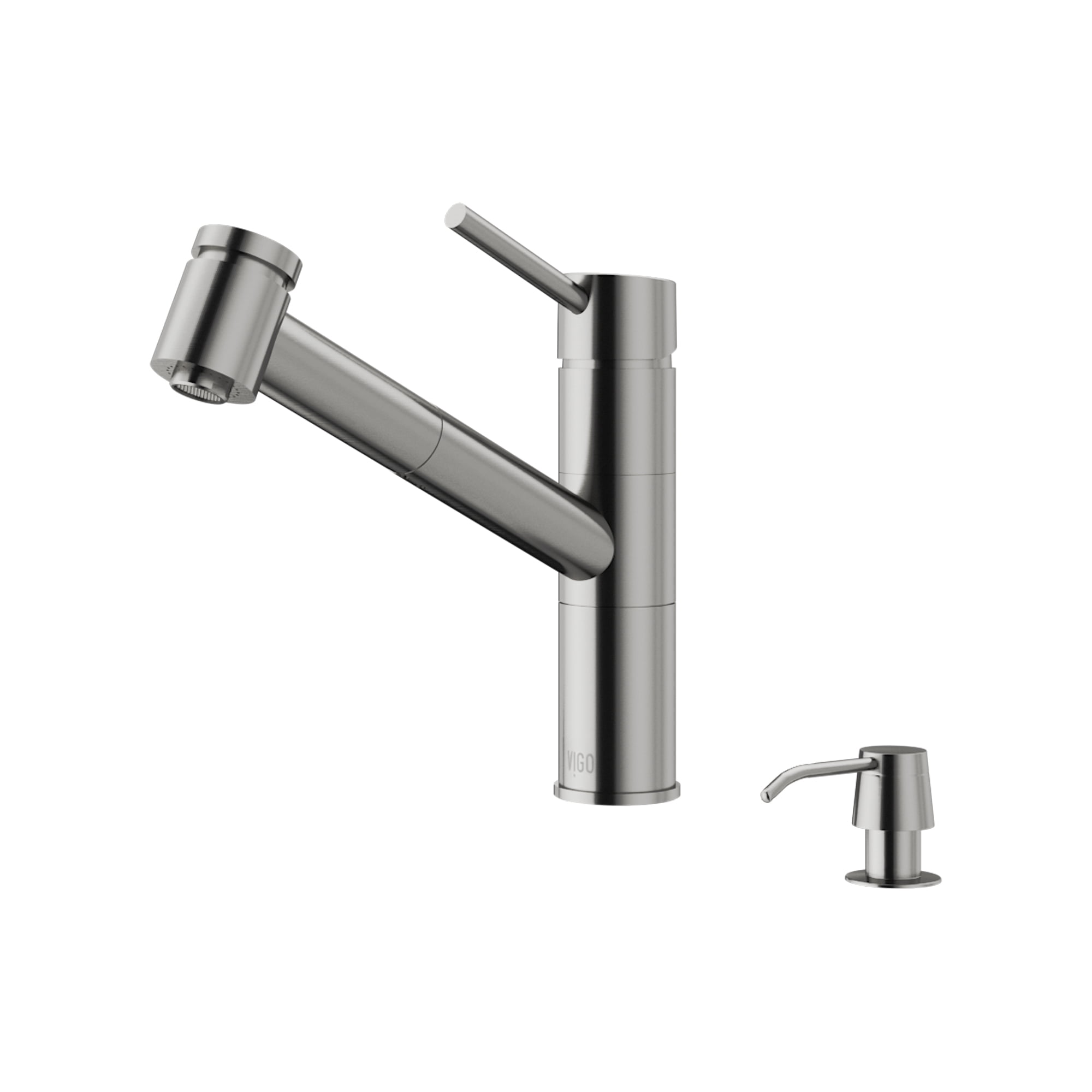 VIGO Branson Stainless Steel Pull-Out Spray Kitchen Faucet with Soap  Dispenser