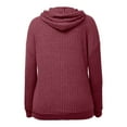thumbnail image 6 of Gytharion Womens Drawstring Hooded Sweatshirts Fall Loose Comfy Knitted Pit Striped Pullover Blouse with Pocket Solid Casual Long Sleeve Hoodies for Women, 6 of 6
