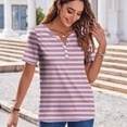 thumbnail image 6 of BVOFAR Womens Trendy Striped Tops 2025 Short Sleeve V Neck Button Shirts Summer Casual Color Block Tunics, 6 of 8