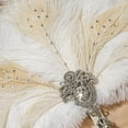 thumbnail image 5 of BABEYOND Vintage Bridal Feather Bouquet 1920s Ostrich Feather Fan Crystal Bridesmaid Bouquet 20s Gatsby Wedding Bouquet Flapper Accessories (White), 5 of 7
