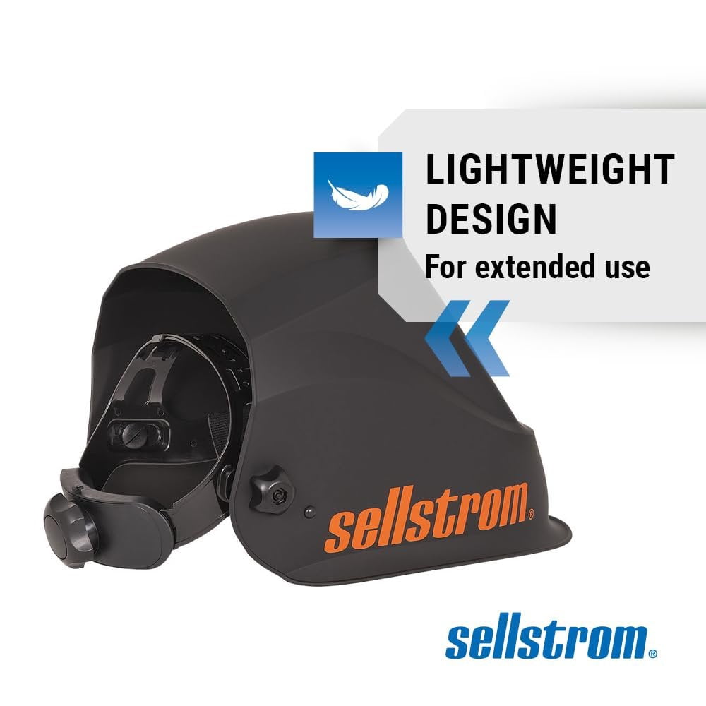 Sellstrom Welding Helmet - Auto Darkening -  Thermoplastic - 3.94" x 2.38" Viewing Area - Shade 4/9-13 Variable ADF - Ratcheting Headgear - Black - Premium Series