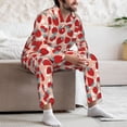thumbnail image 7 of Naloa Red Strawberry Men’s Pajamas Set - Long Sleeve Button Down Sleep Shirt and Pajama Bottoms Sleepwear Set-Small, 7 of 7