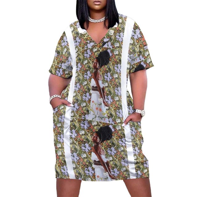 Kehinde Beauty Black kehinde wiley moda kehinde wiley cita Vestido de bolsillo suelto Vestido de noche Falda de mujer