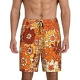 thumbnail image 2 of Daiia Hippie Flower Mens Woven Stretch Pajama Short,Short Pajama Pants-Medium, 2 of 9