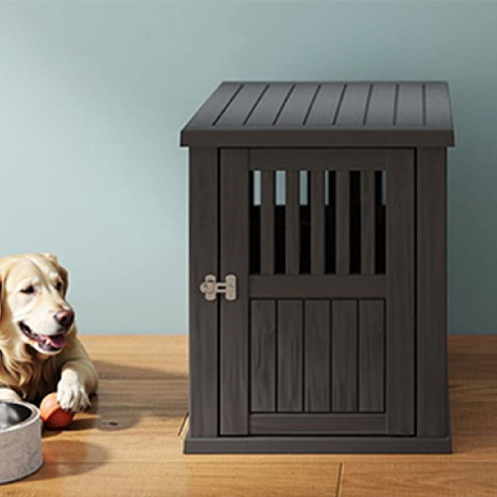 Yardgrace Large Dog Crates for Large Dogs, Indoor Outdoor Weatherproof Resin Dog Kennel with Roof and Elevated Floor (39.4"L x 28.4"W x 32.8"H, Black)