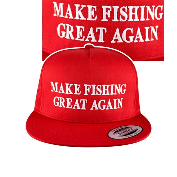 "Make Fishing Great Again" - Red Adult Adjustable Trucker Hat For Men And Women