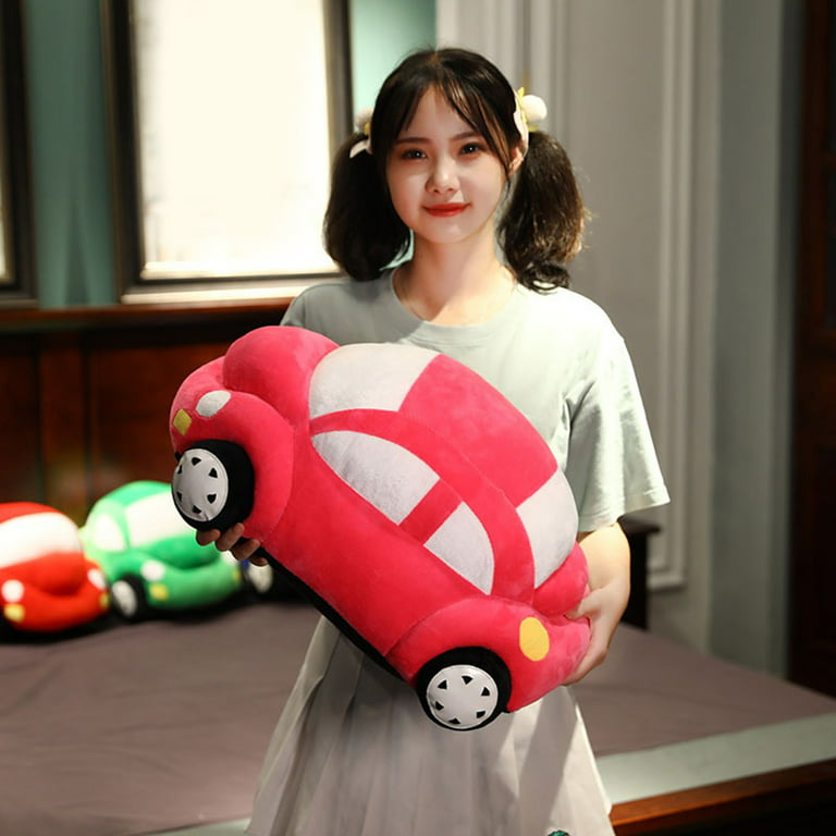 Anvazise Car Plush Toy Creative Birthday Gift High Elasticity Cartoon  Beetle Car Shape Pillow for Children Green 45cm