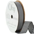 thumbnail image 3 of (3 pack) Offray Ribbon, Black 5/8 inch Micro check Woven Ribbon, 9 feet, 3 of 7