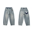 thumbnail image 6 of LUOGENLI Boys Jeans Size 5 Boys' Baggy Jeans Straight Leg Jeans with Pockets Elastic Waist Distressed Ripped Denim Pants with Holes Boys Jeans Size 16 Slim Fit Blue 5-6 Years, 6 of 9