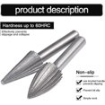 thumbnail image 3 of 6pcs Double Cut Tungsten Rotary Burr Set 6.35mm Shank Tungsten File Bits, 3 of 4