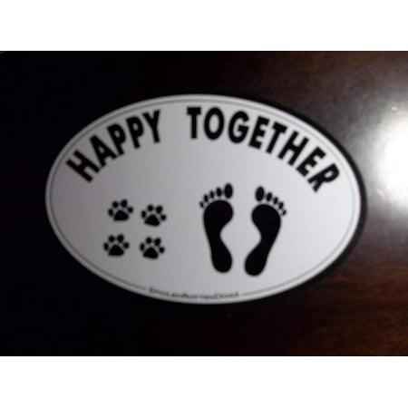 Pet Car Magnet - HAPPY TOGETHER, METALLIC By SPOILED ROTTEN DOGZ,USA