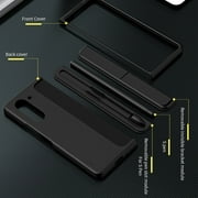 Case for Samsung Galaxy Z Fold 5 5G, with Detachable Magnetic S Pen Holder and S Pen, Build-in Hidden Kickstand 2 In 1 Protective Phone Case Cover for Samsung Galaxy Z Fold 5, Iceblue