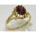 thumbnail image 2 of LBG British Made 18k Yellow Gold Natural Garnet Womens Anniversary Ring - 33 size options - Size 6, 2 of 7