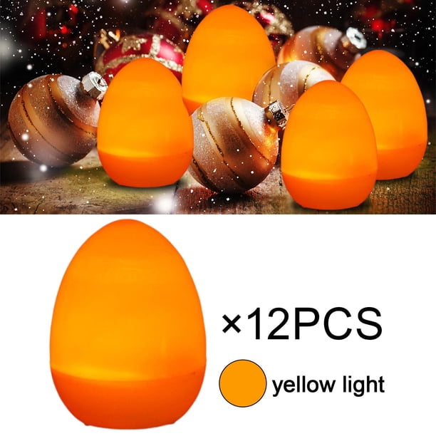 12/juego de huevos de Pascua que n , Mini luz de Iluminación amarilla Colcomx Huevos de Pascua