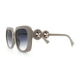 thumbnail image 6 of Womens Thick Rectangle Star Stud Jewel Trim Arm Diva Sunglasses Grey - Smoke, 6 of 7