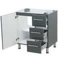 thumbnail image 2 of WindBay 30" Freestanding Bathroom Vanity, High Gloss Dark Grey. White Flat Stone Countertop, 2 of 4