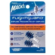 Macks Flightguard Airplane Pressure Relief Earplugs  26dB NRR, 33dB SNR  Comfortable, Safe, Travel Ear Plugs for Flying Air Pressure Ear Pain, Ear Popping and Noise Reduction