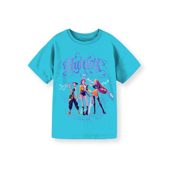 KPop Demon Hunters, Girls' & Big Girls' Graphic T-Shirt, Huntrix Trio Shine, Sizes 4-16