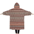 thumbnail image 2 of Oversized Wearable Blanket Hoodie,Boho Red Striped Ethnic Pattern Sherpa Blanket Hoodie with Super Pockets,Super Warm Fuzzy Pullover for Women & Men, 2 of 6