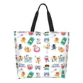 thumbnail image 1 of Fotbe Hello Summer Cat Bolsa Tote Estética de Lona con Estampado para Mujer - Bolsa Reutilizable de Hombro Casual para Vacaciones, Compras, Trabajo y Gimnasio, 1 of 8