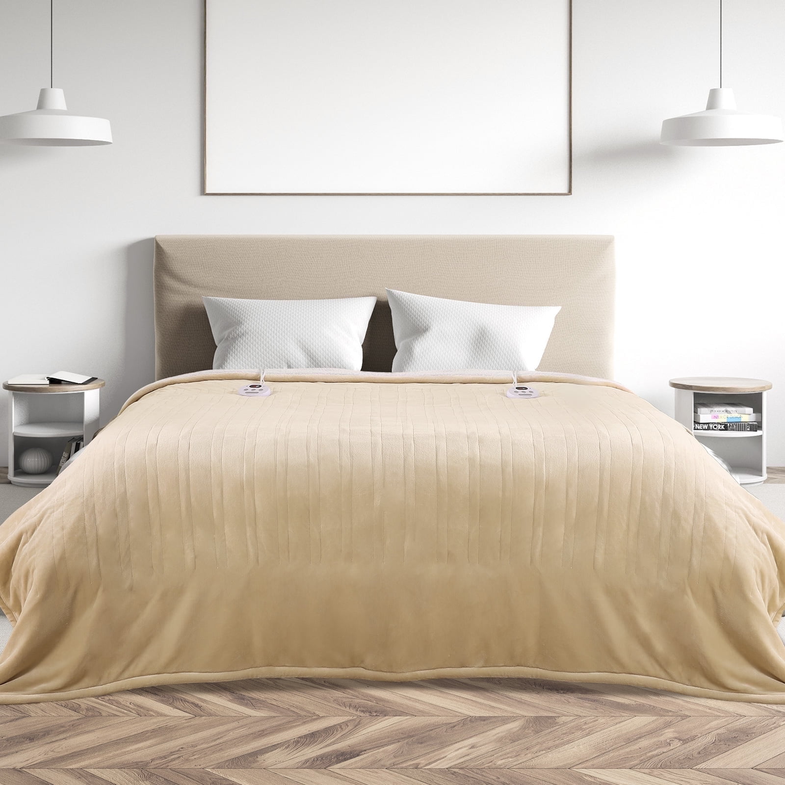 MARNUR Heated Blanket Queen Size, 84x90 Inches, Beige photo 1