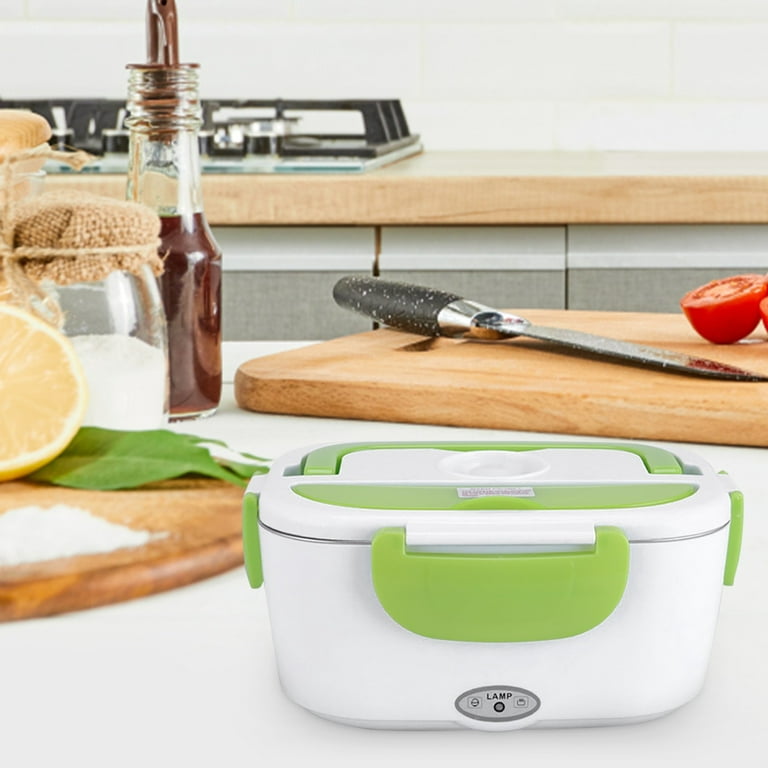 Buy White & Green Portable Electric Heating Lunch Box - 50W , Best Electric  Heating Lunch Box , Bento Hot Heated Lunch Box , Best Lunch Box to Keep  Food Hot at ShopLC.