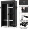 thumbnail image 3 of Portable Closet Wardrobe Closet for Hanging Clothes with 6 Storage Shelves, 1 Hanging Rod and 4 Pockets, Free Standing Closet Clothes Organizer for Bedroom, Sturdy and Easy Assemble, 3 of 8