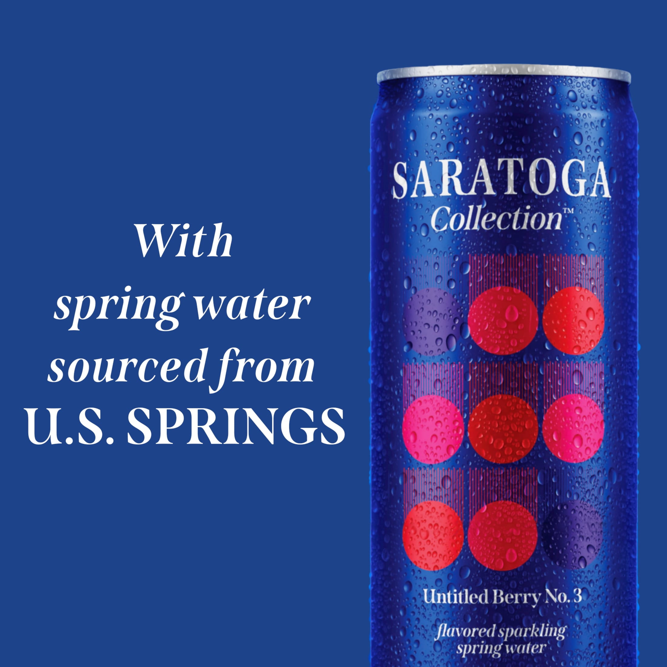 (4 pack) Saratoga Collection, Berry Flavored Sparkling Water, Untitled Berry No. 3, 12 fl oz, 6-pack Cans