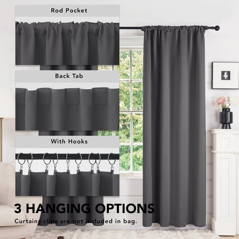 Deconovo Blackout Curtains 52x84 Dark Gray 2-Panel Set photo 6