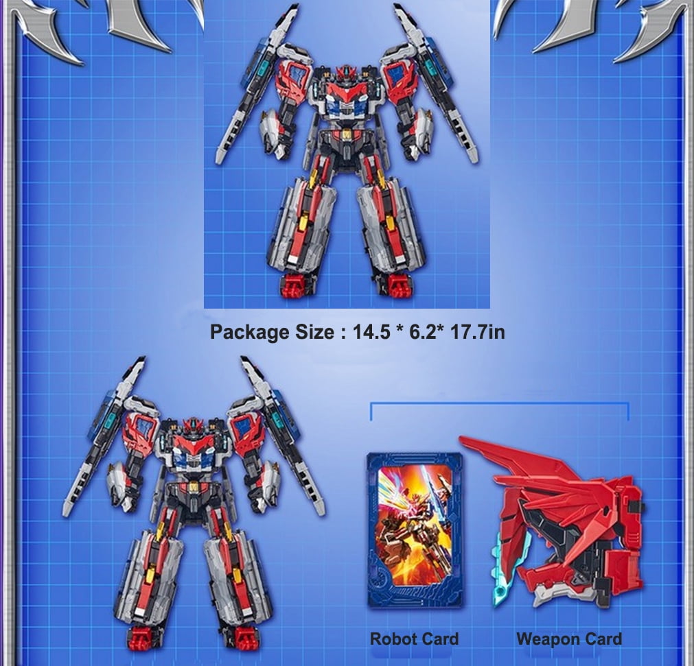 SAMG Metal Cardbot W HEAVY IRON W Transforming Robot Trailer Cargo Truck Car Toy  14.6in 6.3in 17.7in