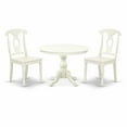 thumbnail image 2 of East West Furniture HBKE3-LWH-W 3 Piece Kitchen Dining Table Set - Linen White Kitchen Table and 2 Linen White Wood Chairs with Napoleon Back- Linen White Finish, 2 of 9