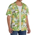 thumbnail image 4 of Balery Gnome and Pineapple Men's Casual Button Down Shirt Short Sleeve Textured Summer Cuban Beach Shirts-X-Large, 4 of 7