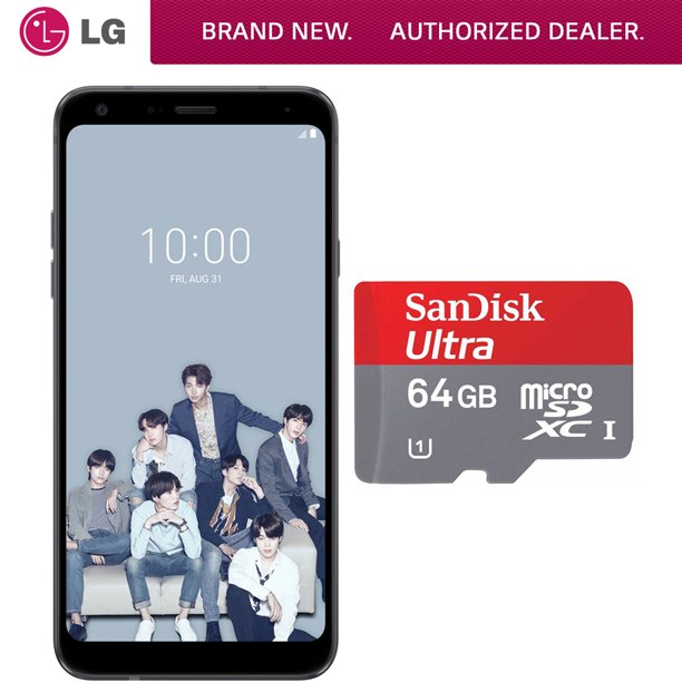 Lg Q7 Bts Edition 64gb Smartphone Unlocked Lmq617qa Ausabk With Sandisk Imaging Ultra Microsdxc 64gb Uhs Class 10 Memory Card Walmart Com Walmart Com