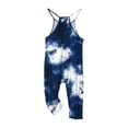 thumbnail image 5 of Kaemgyyd Toddler Baby Girl Jumpsuit Tie Dye Sleeveless Spaghetti Strap Romper Baggy One-Piece Outfit with Pockets Summer, 5 of 7
