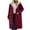 Wine, variant on Patlollav Women's Winter Reversible Long Cotton Coat Loose Color Pocket Zip Jackets