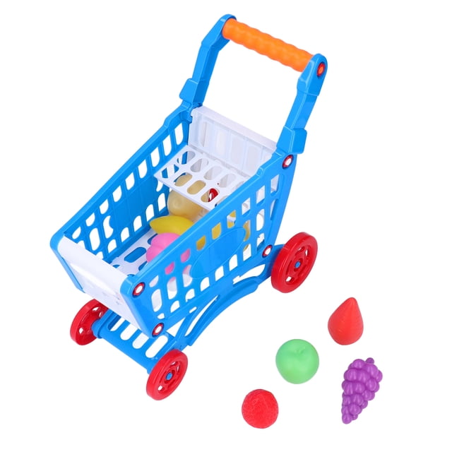 Kids Shopping Cart Set, Kids Toy Interactive Educational Simulation Toddler Shopping Cart Toy For Learning Development Pink,Blue