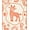 Orange, Pattern 2, variant on ODIKA 2x3 Machine Washable Non-Slip Area Rug, Monkey Tree Branch ABC Teaching with Playful Letter Graphics High Traffic Rug with Pad, Brown, 697562