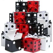 100 Pcs Casino Dice Favor Boxes 4 x 4 x 4 Inches Casino Themed Party Supplies Las Vegas Party Decorations Three Dimensional Dice Decor for New Year Centerpieces Game Night Gift Box Multicolor