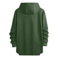 thumbnail image 3 of MELDVDIB Mens Oversized Hoodies Loose Long Sleeve Pullover with Drop Shoulder and Curved Hem Comfy Casual Hooded Sweatshirt for Daily Wear Army Green S, 3 of 8