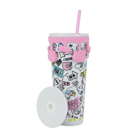 Hello Kitty Hobbies All-Over Print White 26 Oz Spill-Resistant Tumbler