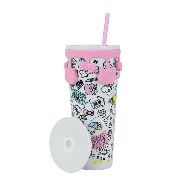 Hello Kitty Hobbies All-Over Print White 26 Oz Spill-Resistant Tumbler