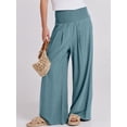 thumbnail image 2 of Pantalones Palazzo ANRABESS de lino para mujer, pernera ancha y cintura alta, 2 of 8