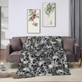 thumbnail image 2 of Halloween Skeleton Blanket Fleece Throw Blanket Super Soft Flannel Throw Blanket Lightweight Fluffy Plush Fuzzy Cozy Thickened Soft Sofa Bed Blanket for Bedding Sofa and Travel 60"x50", 2 of 7