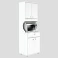thumbnail image 2 of Inval GALLEY 4 Door Pantry with Microwave Storage in White Engineered Wood, 2 of 8