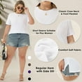 thumbnail image 5 of VDJ Women's Short Sleeve Tops Plus Size Loose Fit Crewneck White T Shirt Casual Dressy Shirts 2025 Summer Blouses Size L, 5 of 8