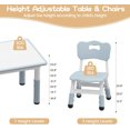 thumbnail image 5 of EastVita Kids Table and 4 Chairs Set Height Adjustable Rectangular Table with Graffiti Desktop Non Slip Legs Durable Safe BPA Free Materials Perfect for Home Classroom Playroom Ages 3 to 8 Gray, 5 of 7